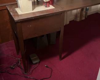MCM Sears Kenmore Sewing Machine with Wooden Cabinet