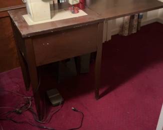 MCM Sears Kenmore Sewing Machine with Wooden Cabinet