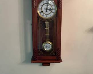 Traditional Wooden Pendulum Wall Clock Strausbourg Manor