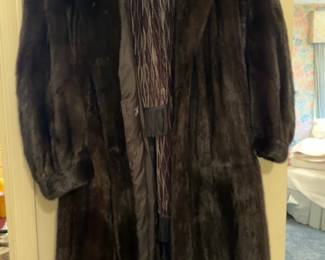 Full-Length Dark Brown Mink Fur Coat
