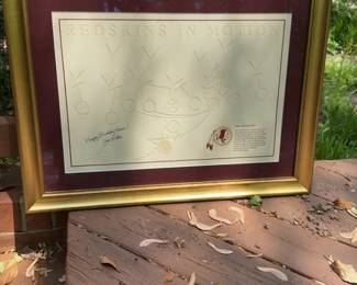 Joe Gibbs Signed Redskins in Motion Framed Counter Trey Play Diagram