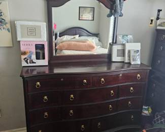 Solid Broyhill dresser with mirror