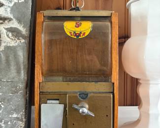 Vintage Victor Wood Gumball machine 