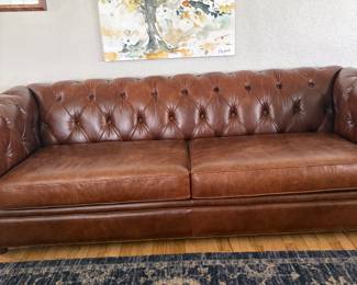Pottery Barn Leather Chesterfield Couch” 