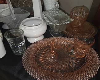 Pink depression glass