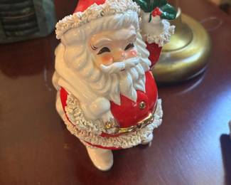 1950’s Vintage Spaghetti Trim Ceramic Santa