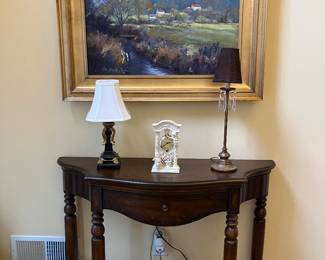 Dee Beatd Dean oil painting bowed console table lamps