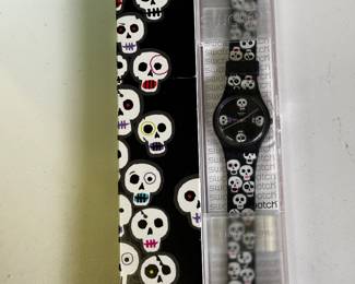 In original box day of the dead Swatch watch