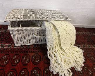 Large whicker trunk and afghan