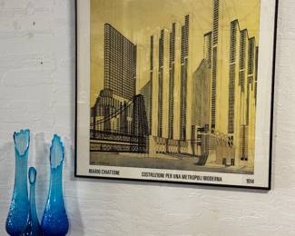 Large print Mario Chianttone print of stylized museum