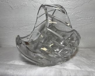Crystal basket vase