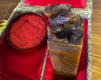 Soapstone carved ink stamp kit