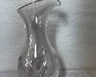 Cut crystal water or wine vase