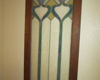 Vintage Art Nouveau Multi Colored Stained Glass
