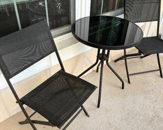 Outdoor bistro table and 2 chairs