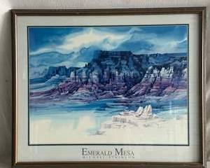 “Emerald Mesa” Framed Southwestern Landscape Print – Signed by Michael Atkinson 1991