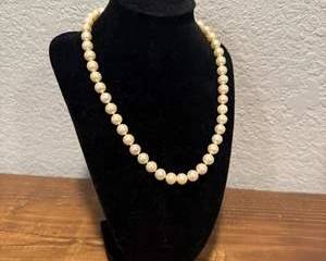 Authentic Pearl Necklace – 17” Strand with Decorative Clasp