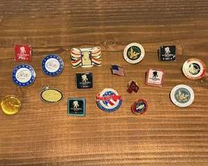 Assorted Patriotic & Military Commemorative Pin Lot