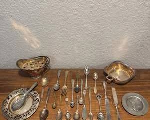 Vintage Silver-Plated Flatware & Serving Piece Assortment Lot