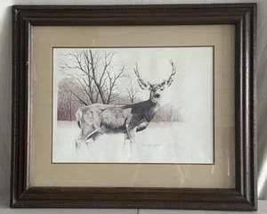 Limited Edition Framed Deer Wildlife Print by Richard Dahlquist – 2/800
