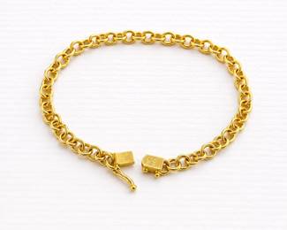 Classic 14K Gold Link Bracelet – 7” Length, 6 Grams