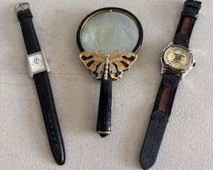 Vintage Watch & Magnifying Glass Accessory Lot