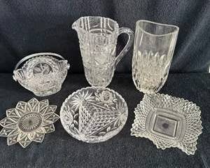 Assorted Vintage Cut Glass Serving Pieces