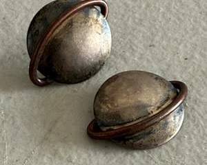 Pair of Vintage Sterling Silver Saturn-Style Earrings