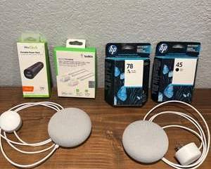 Electronics & Printer Supply Bundle – Google Nest, HP Ink, Belkin Accessories