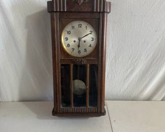 Antique German Box Regulator Wall Clock Circa 1910–1930
