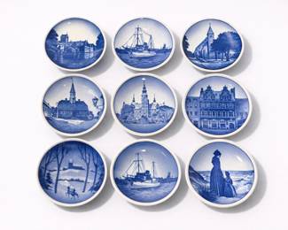 Set of Bing & Grøndahl Danish-style Porcelain Collector Miniature Plates