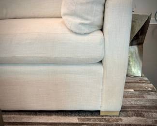 White Restoration Hardware 7’ sofa with down cushions
