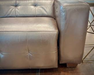 Brown leather reclining sofa