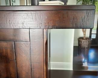 Pottery barn “Rustic Bar”, made with poplar and Carrara marble counter