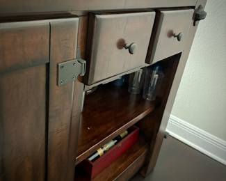 Pottery barn “Rustic Bar”, made with poplar and Carrara marble counter