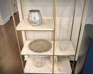 One of two Crate & Barrel etageres