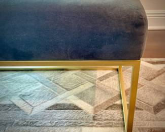 West Elm grey & gold bench