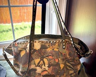 Valentino Garavani Nylon Camubutterfly Rockstud handbag