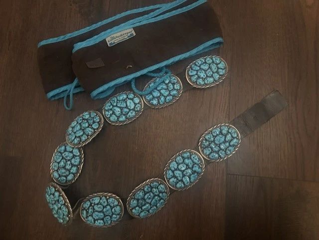 Spencer Sterling - Turquoise Concho Belt - 1960 - 1970's
