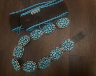 Spencer Sterling - Turquoise Concho Belt - 1960 - 1970's