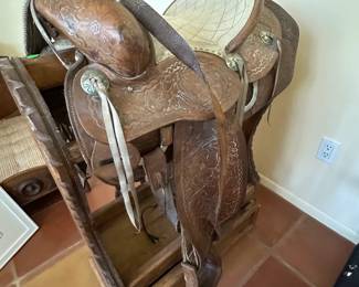American Western Saddle High Back, mid-20th C.