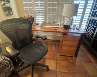Aeron by Herman Miller, Size 2 and Room & Board Parson's Desk & File Cabinet