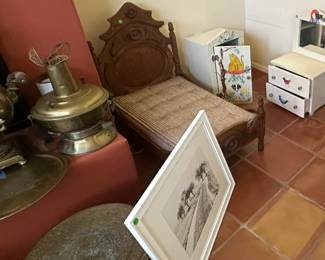 Antique Doll Bed and other wonderful pieces