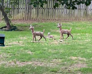 Doe, Fawn, Buck Yard statues