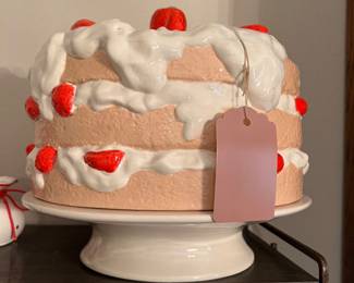 Vintage Strawberry cake plate