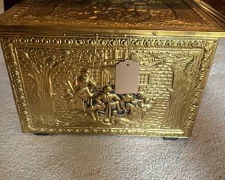 Embossed Brass Storage Chest