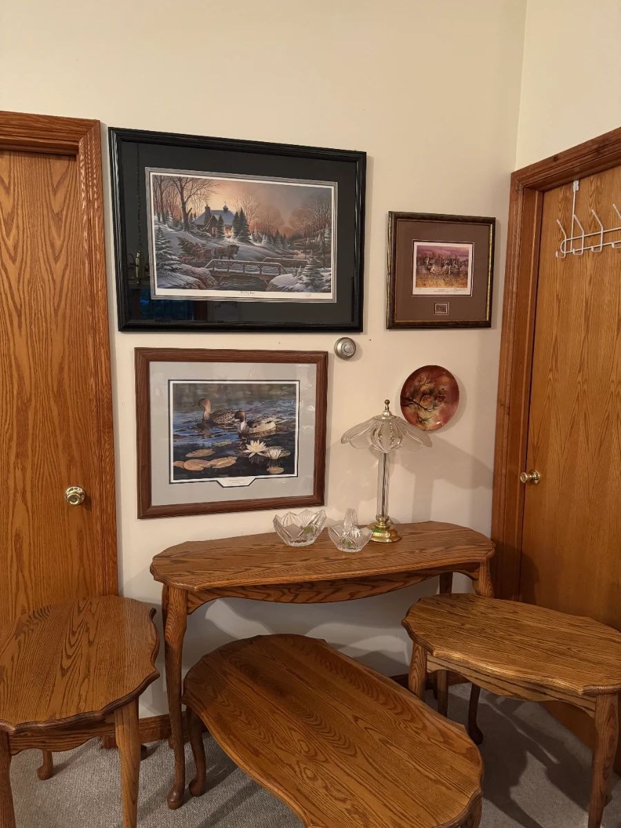 Wall Art and Matching Living Room Table Set