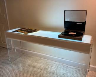 Lucite Illuminating Rectangular Console Table (60-1/2"W x 14"D x 29"H)