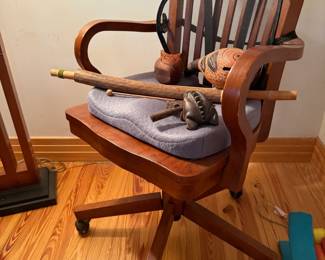 Antique Wooden Desk Chair