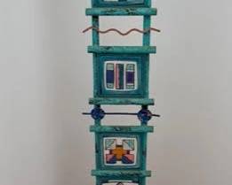Hand Made "Ladder" Art with Individual Tiles